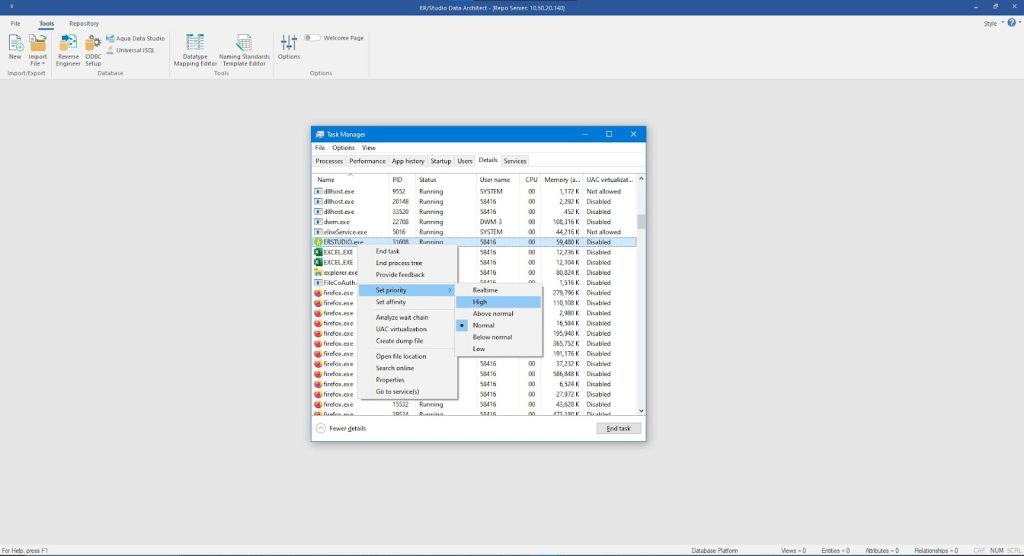Task Manager - priority status